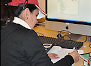 woman at desk