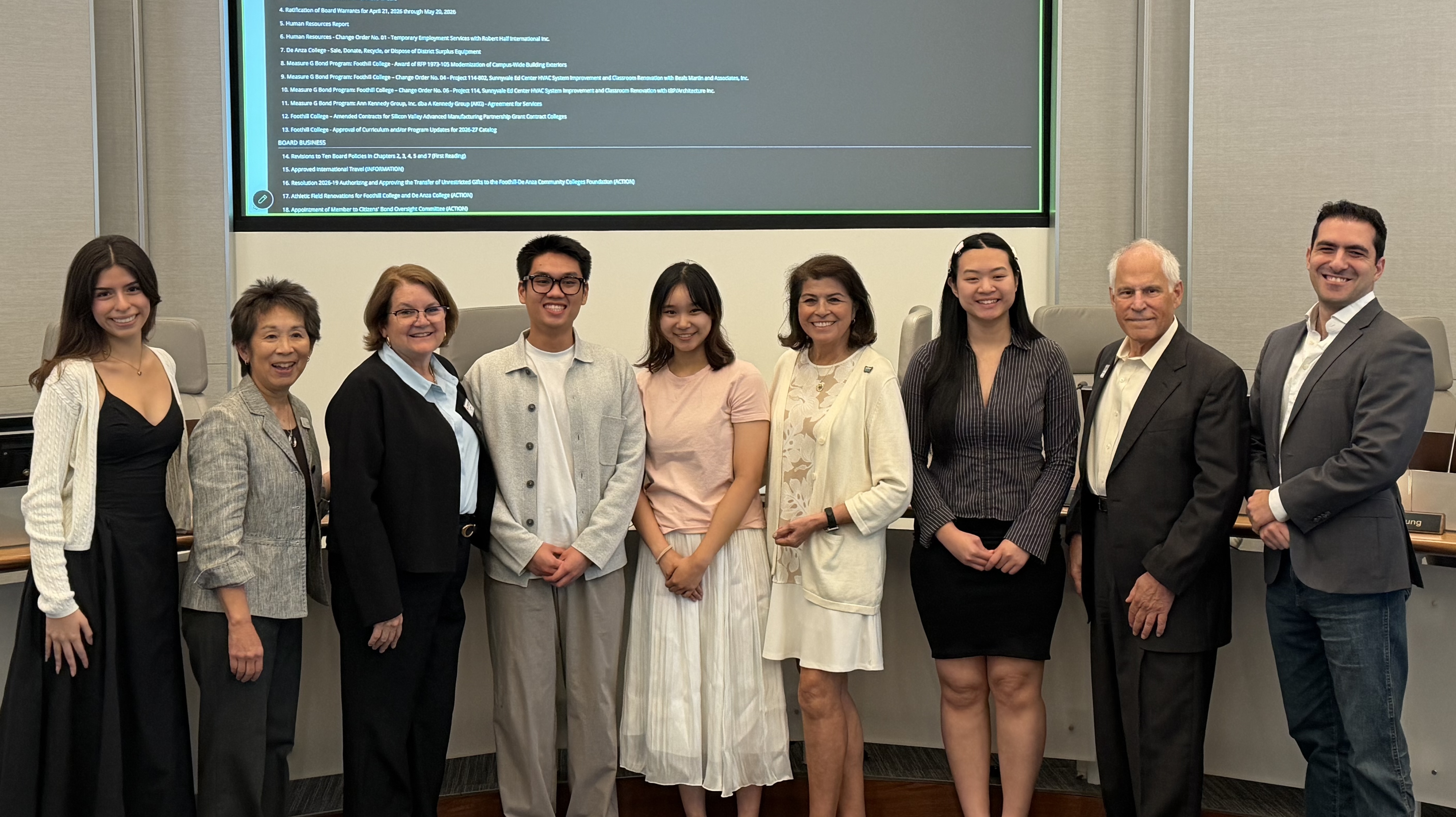 Phu An Nguyen, winner of the Trustee Scholarship, with trustees